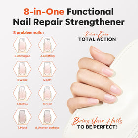 modelones Nail Strengthener and Growth clear hardener bottle with cap