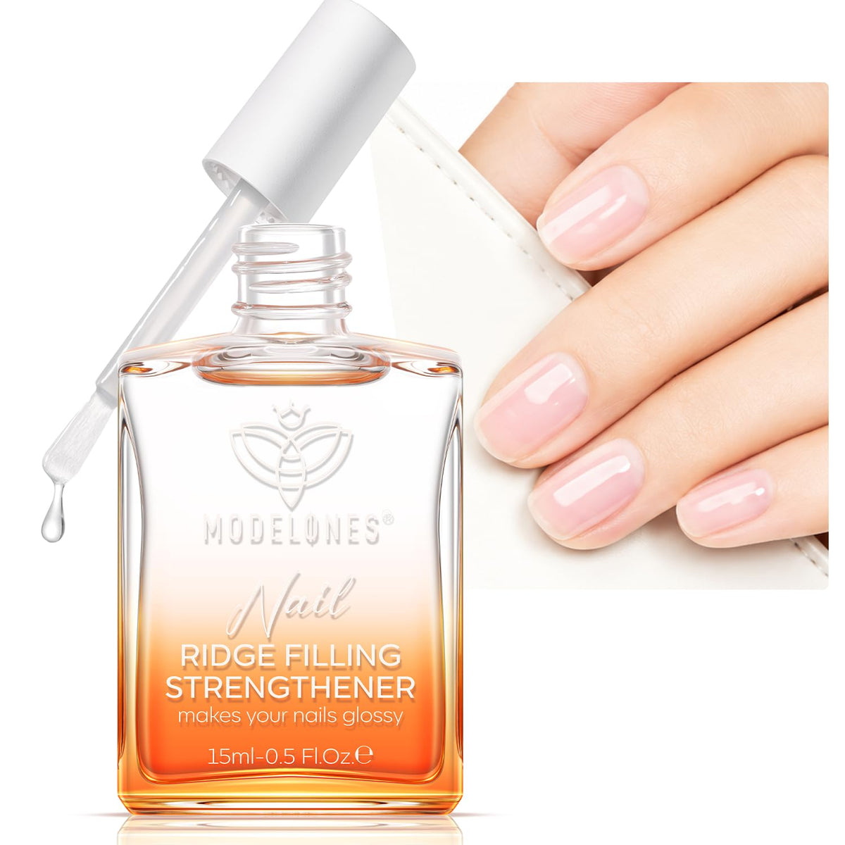 modelones Nail Strengthener and Growth clear hardener front view