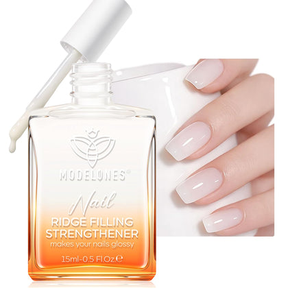 modelones Nail Strengthener and Growth Milky White Hardener front view