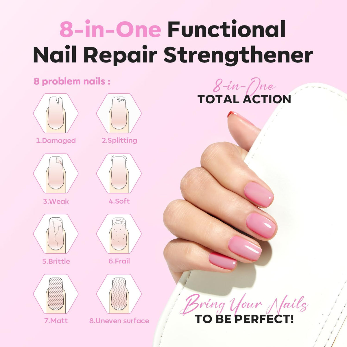 modelones Nail Strengthener purple pink bottle side view