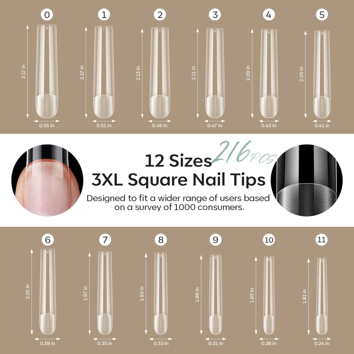 Modelones nail tips showing half matte texture