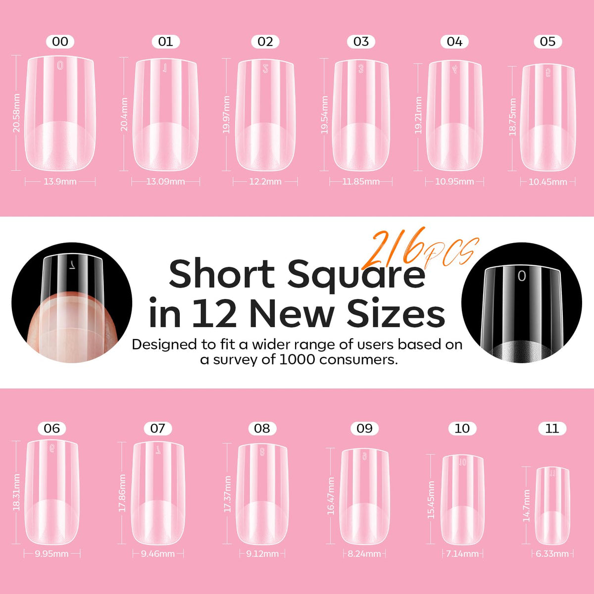 modelones Nail Tips showing half-matte texture