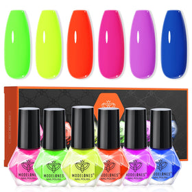 modelones Neon Nail Polish Set 6 colours front view