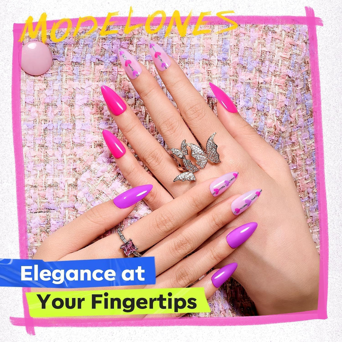 modelones Neon Nail Polish Set application brush close-up