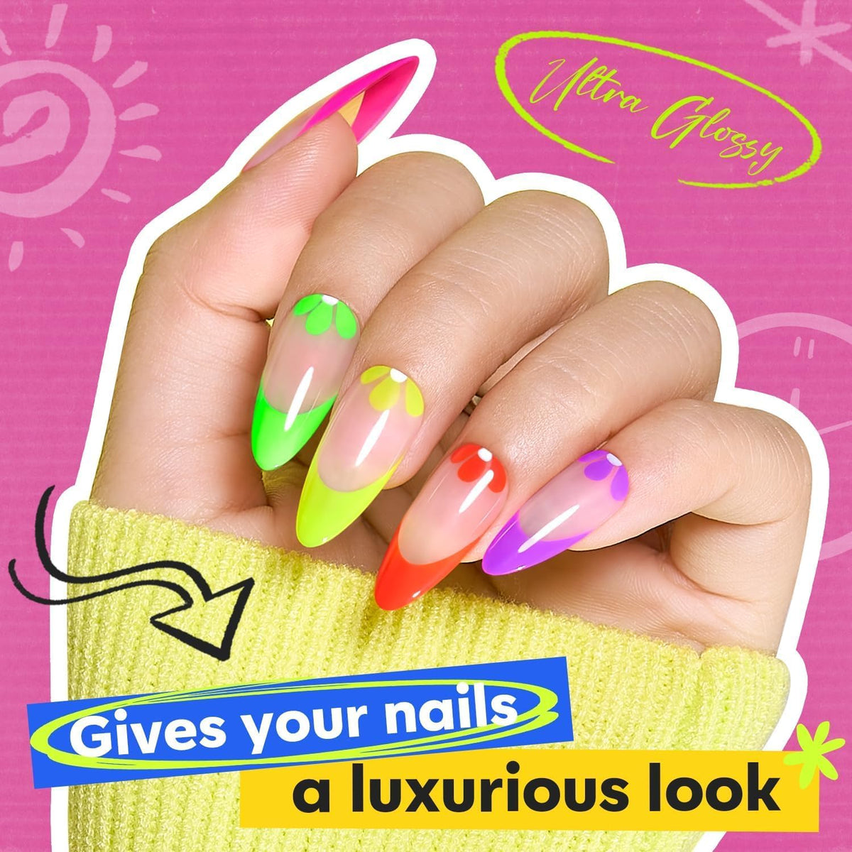 modelones Neon Nail Polish Set bottles with vibrant colours