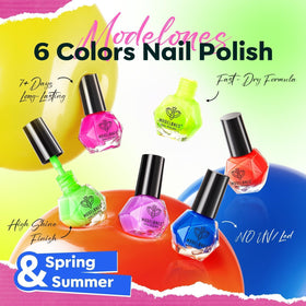 modelones Neon Nail Polish Set with summer outfit