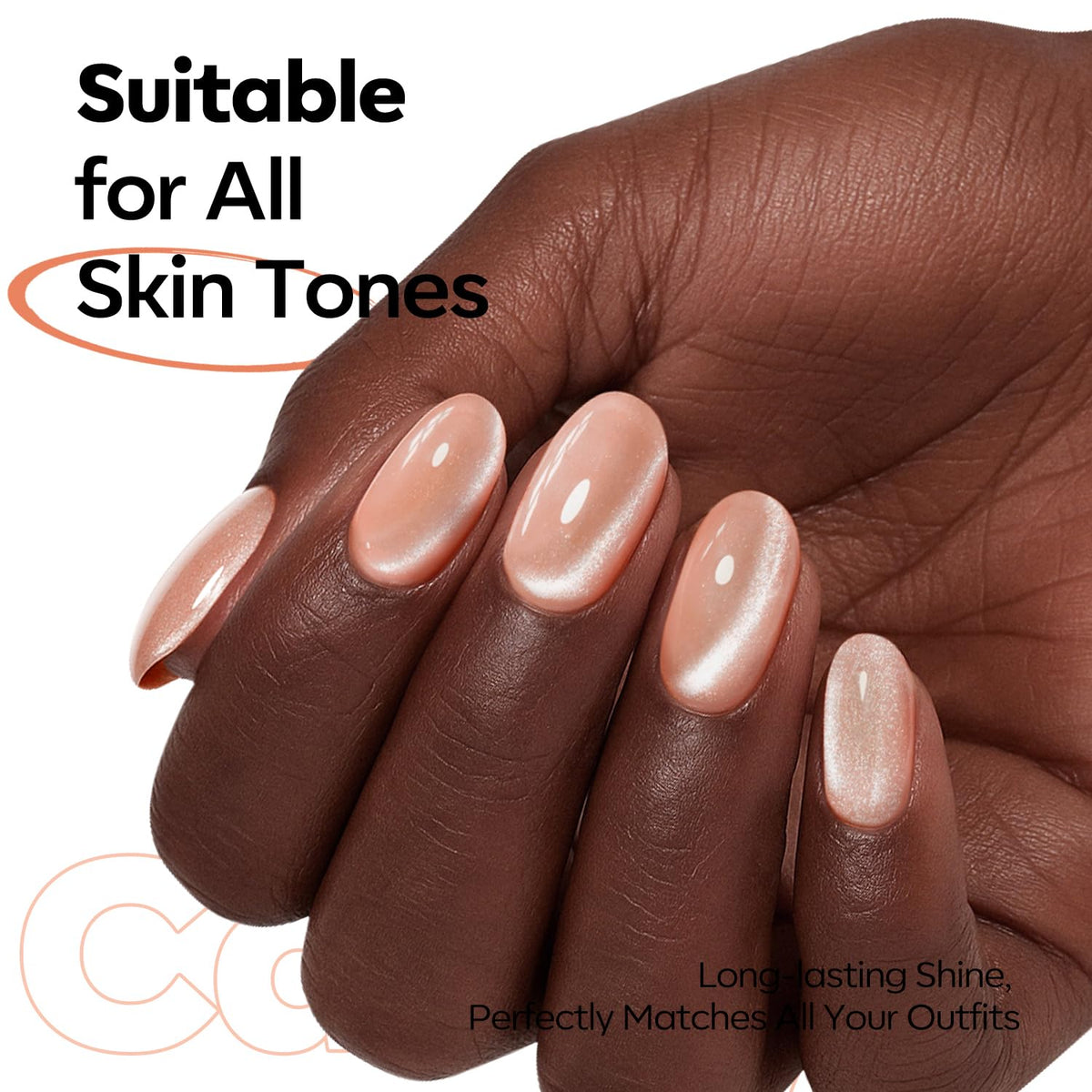 modelones Nude Cat Eye Gel Nail Polish 15ML with colour change effect