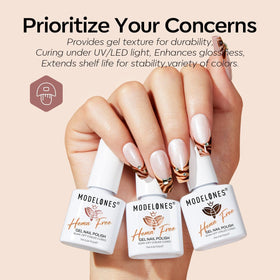 modelones Nude Gel Nail Polish application on nails