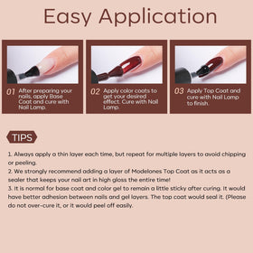 modelones Nude Gel Nail Polish Set displayed with nails