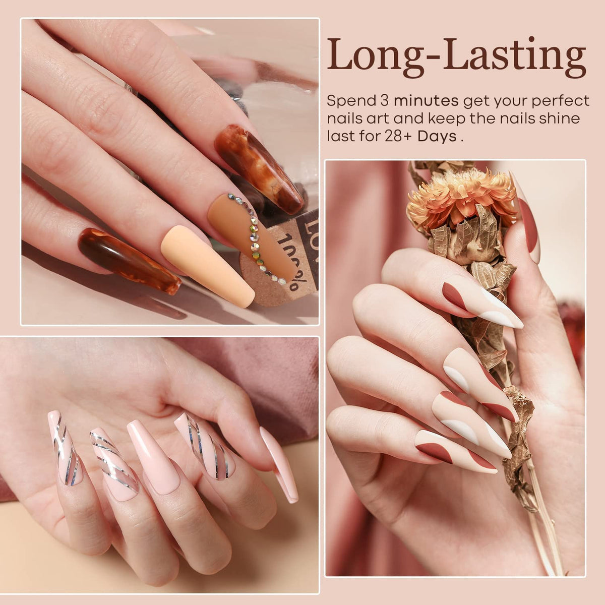 modelones Nude Gel Nail Polish Set showcasing milky white colour