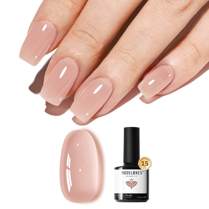 modelones Nude Gel Polish Jelly Natural Pink 15ml bottle front view