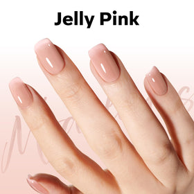 modelones Nude Gel Polish Jelly Natural Pink applied on nails