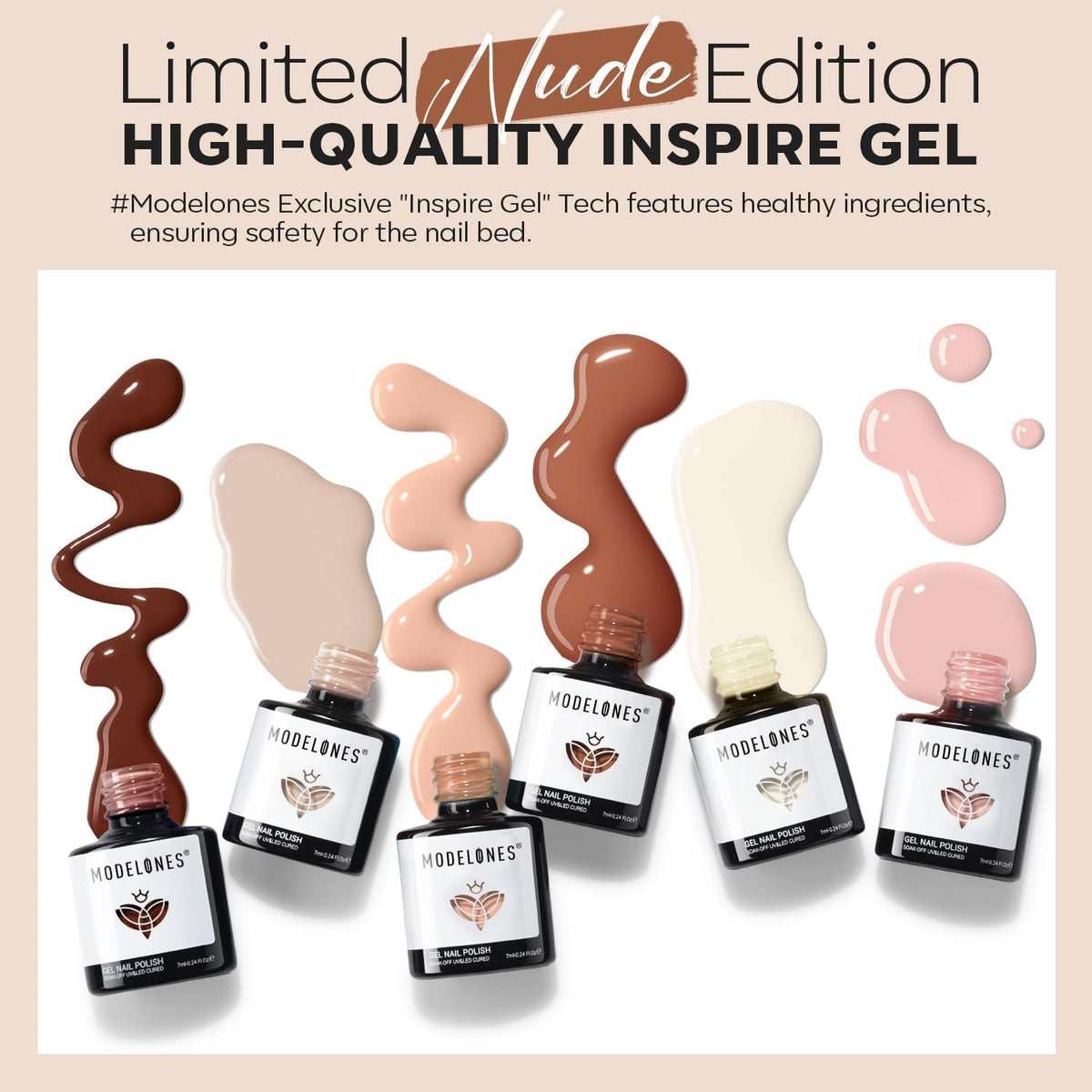 modelones Nude Gel Polish showing glossy finish on nails