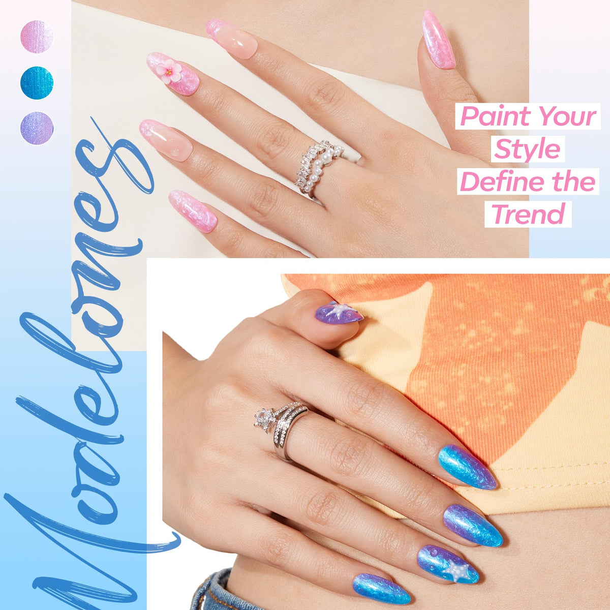 modelones Pearl Gel Nail Polish in white colour bottle