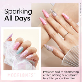 modelones Pearl Gel Top Coat glitter effect close-up