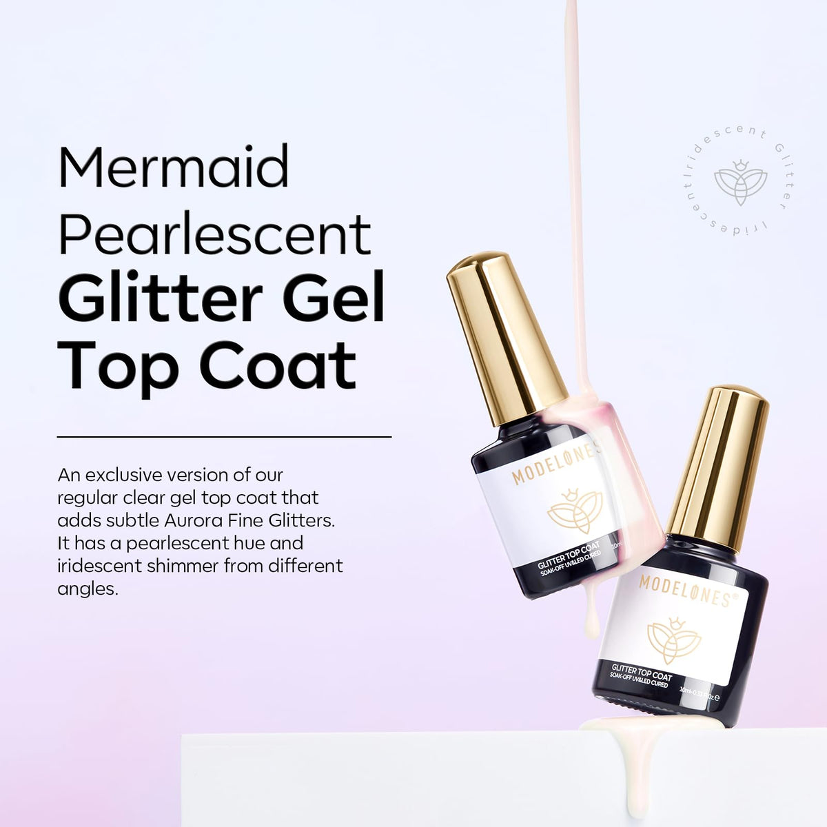 modelones Pearl Gel Top Coat on a manicure table