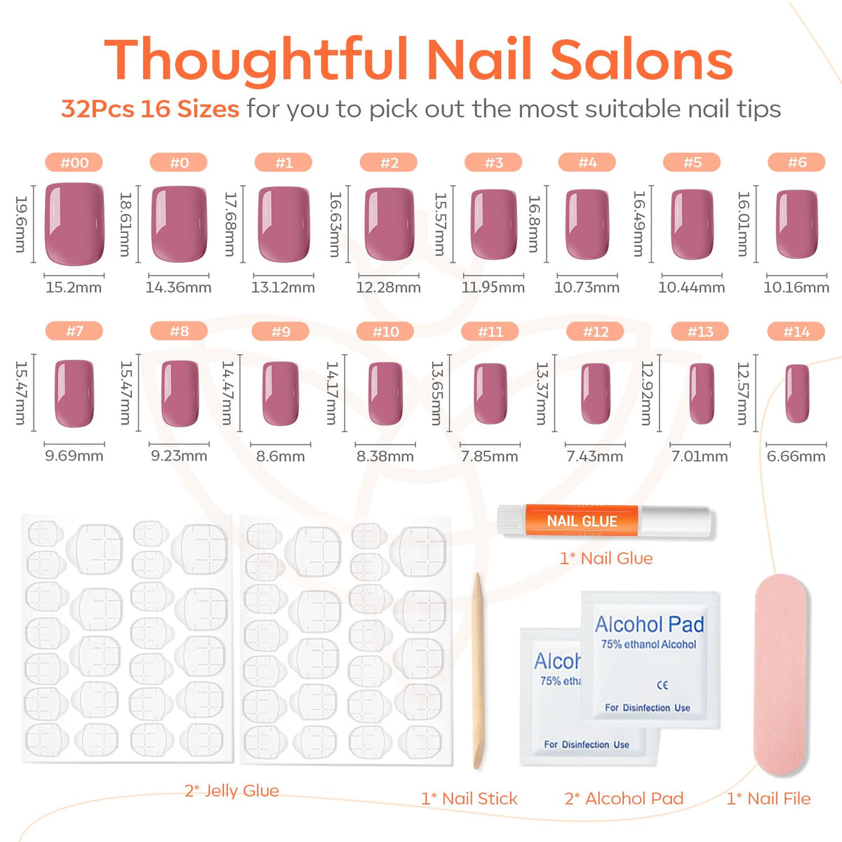 modelones Petal Pink Press On Nails applied on fingers