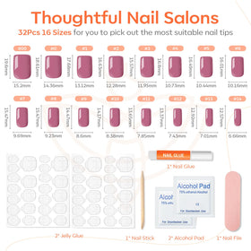 modelones Petal Pink Press On Nails applied on fingers