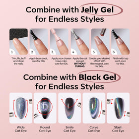 modelones Pink Cat Eye Gel Nail Polish close-up of texture