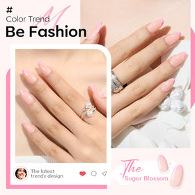 modelones Pink French Tip Press on Nails showing various sizes