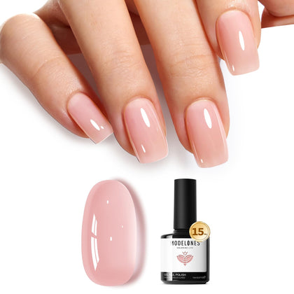 modelones Pink Gel Nail Polish 15ml bottle front view