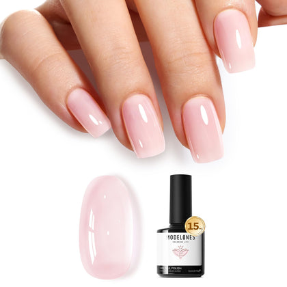modelones Pink Gel Nail Polish 15ml bottle front view