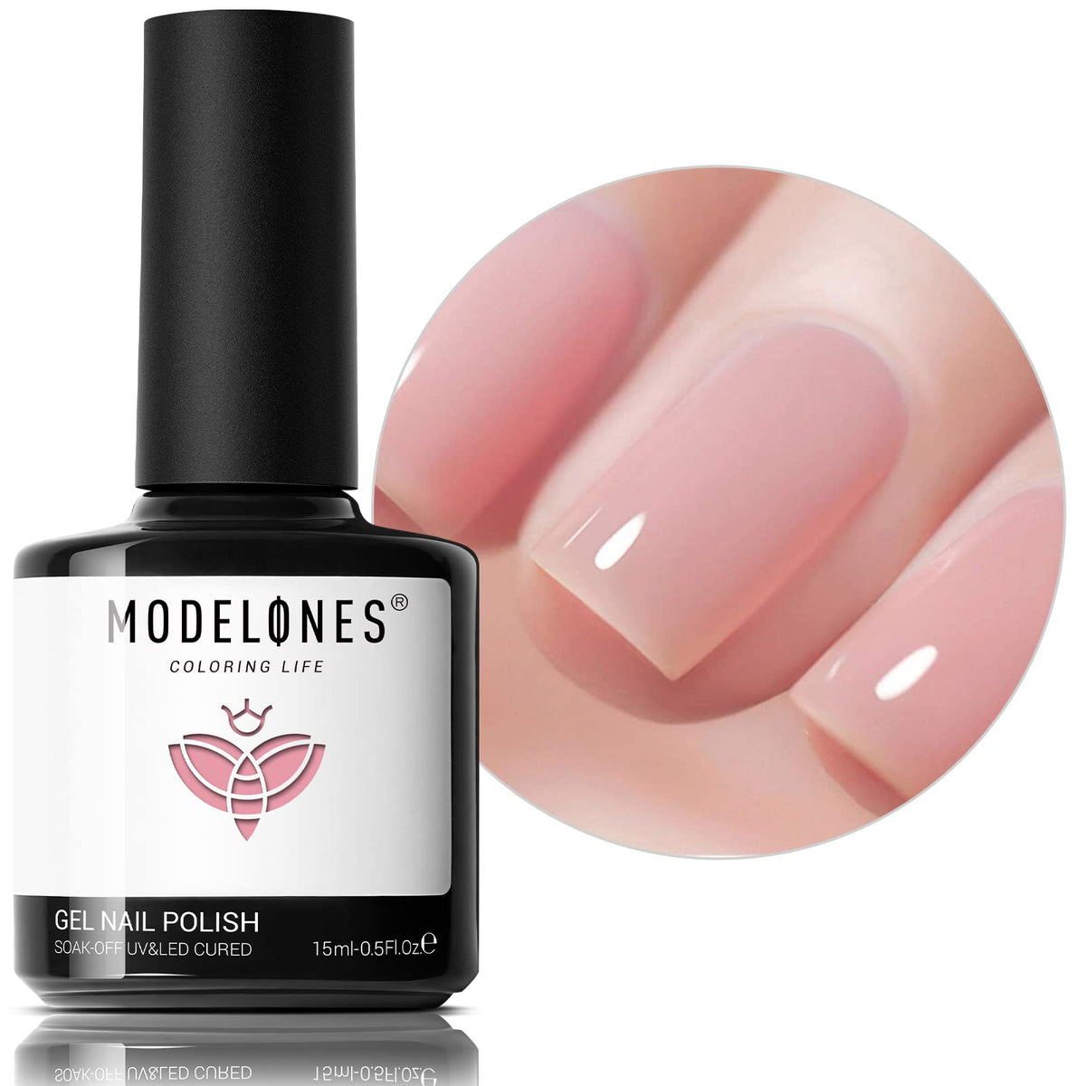 modelones Pink Gel Nail Polish 15ML front view