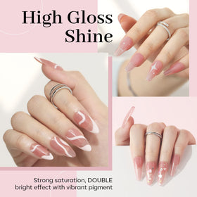 modelones Pink Gel Nail Polish 15ML on a nail art display
