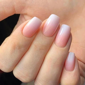 modelones Pink Ombre Press On Nails Short Square front view