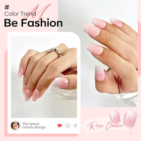 modelones Pink Ombre Press On Nails Short Square packaging