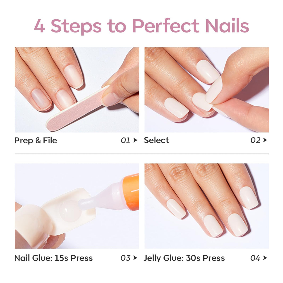 Modelones Pink Plaid Press on Nails packaging