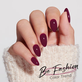 modelones Plum Purple Press On Nails close-up of almond shape
