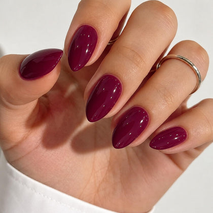 modelones Plum Purple Press On Nails front view with assorted sizes