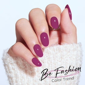modelones Plum Short Press on Nails Kit with mini nail file and cuticle stick