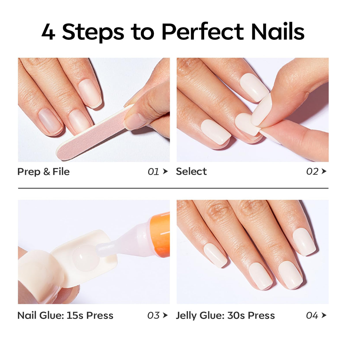 modelones Plum Short Press on Nails with prep pads included