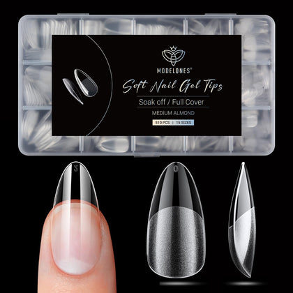 modelones Pointed Almond Nail Tips 510pcs front view