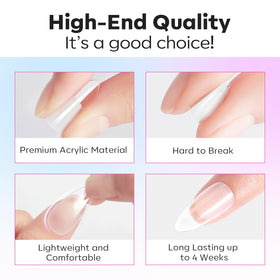 modelones Pointed Almond Nail Tips with nail art tools