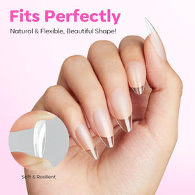 modelones Pointed Almond Nail Tips with tools for nail art