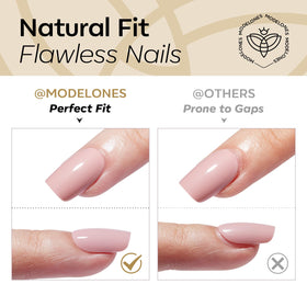 modelones Press on Nails Short Chrome White application process