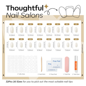 modelones Press on Nails Short Chrome White on hand