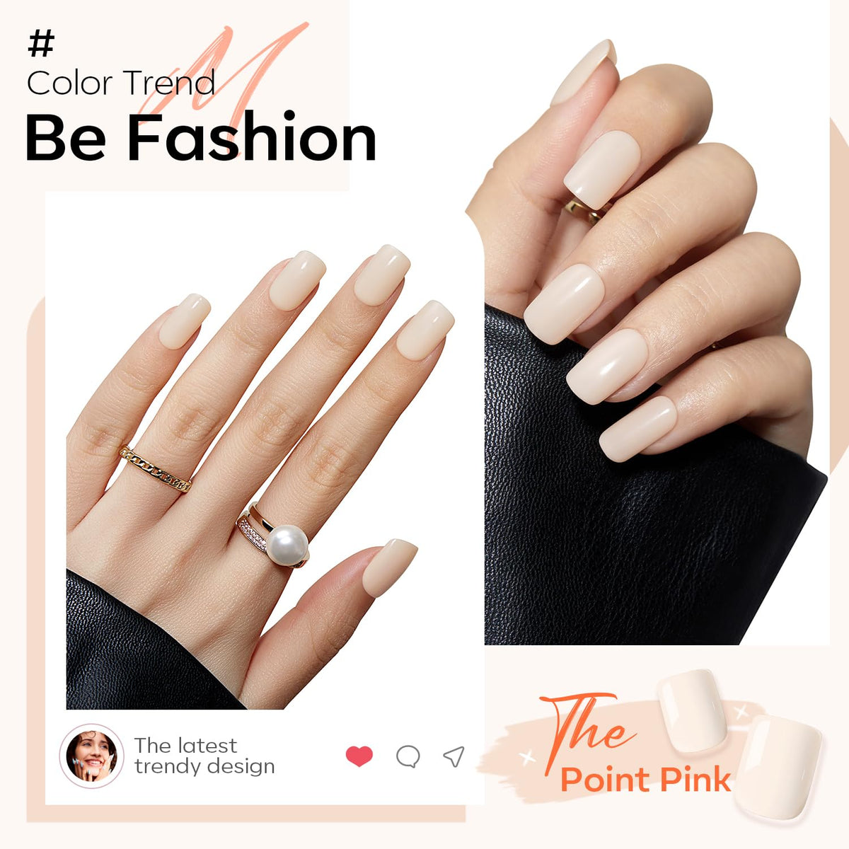 modelones Press On Nails Short Square with nail glue and file