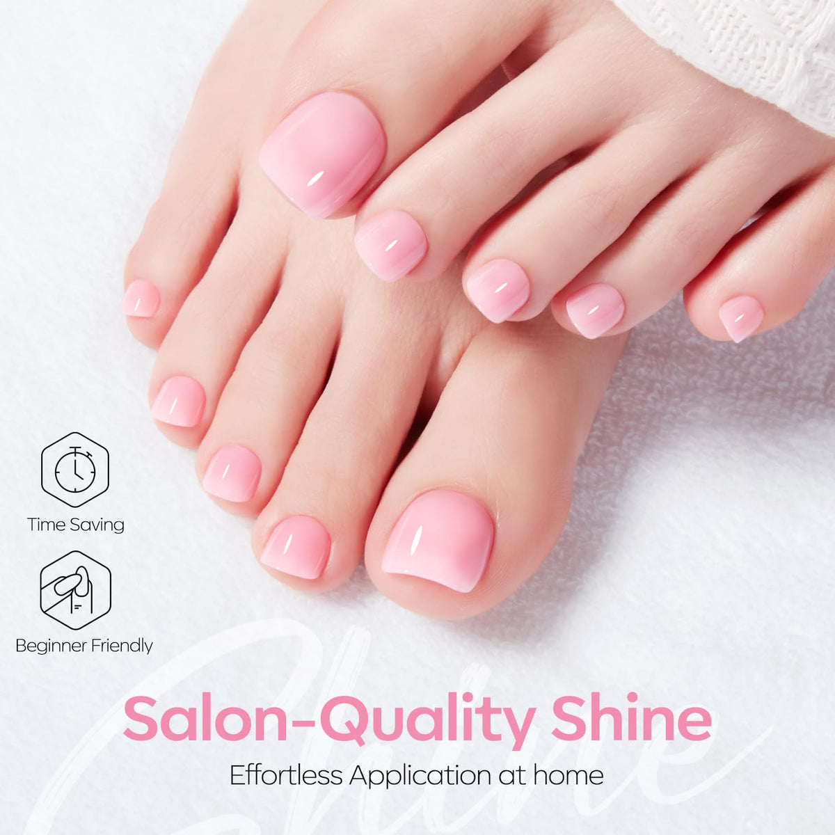 modelones press on toenails sheer pink close-up
