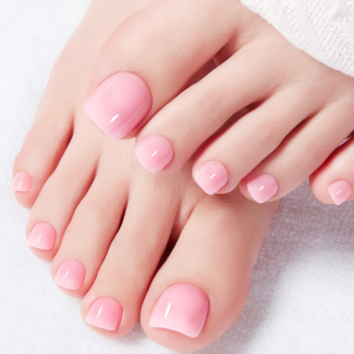 modelones press on toenails sheer pink front view