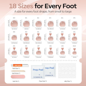 modelones Press on Toenails Short Bronze French Tip on feet