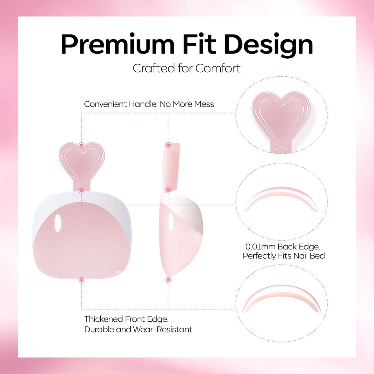 modelones Press on Toenails Short Pink French Tip on feet