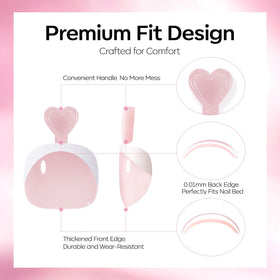 modelones Press on Toenails Short Pink French Tip on feet