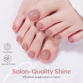 modelones Press on Toenails Short Rosy Brown close-up