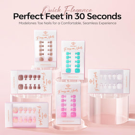modelones Press on Toenails Short Rosy Brown design options