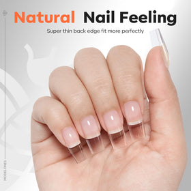 modelones Pro Luxe nail tips with gel polish application