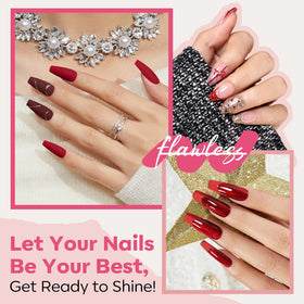 modelones Quick Dry Nail Polish Set displaying red and nude shades